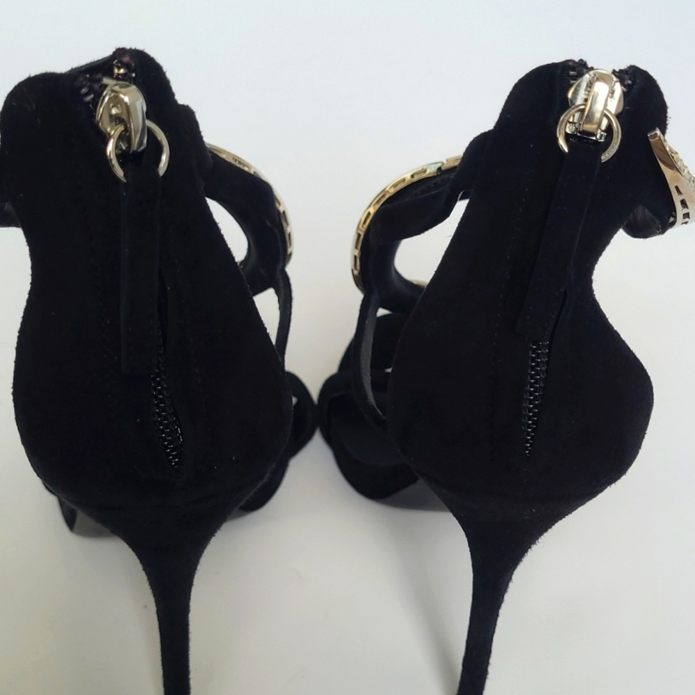Giuseppe Zanotti Venere Crystal Suede Open Toed Heels - Picture 9 of 12